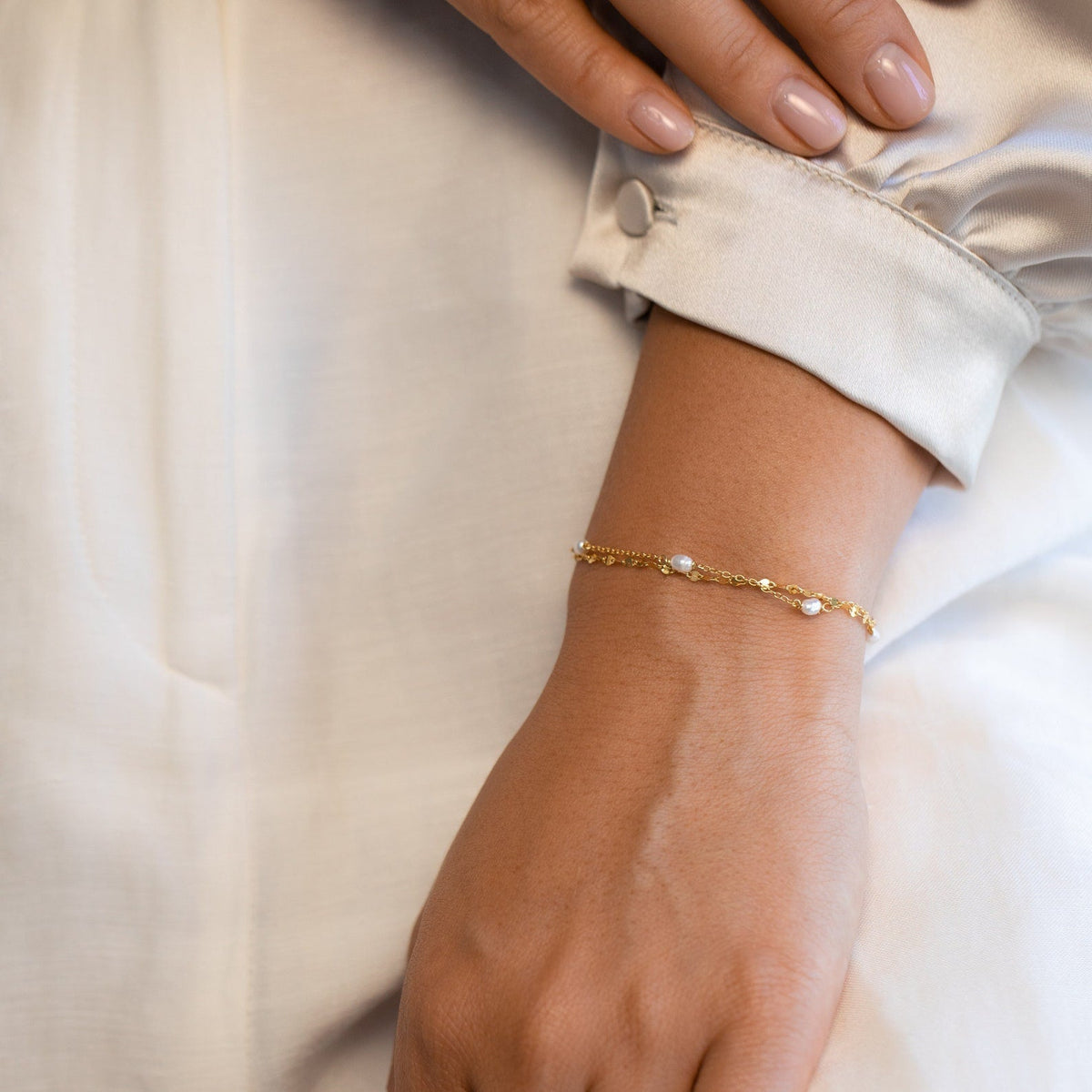 Magnolia pearl wrap bracelet