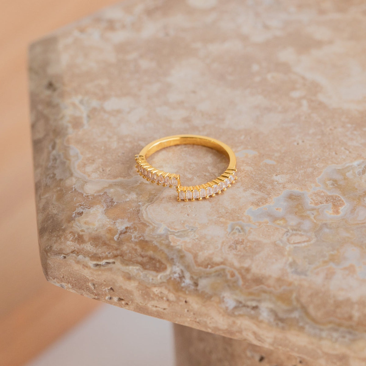 Elora baguette wrap ring