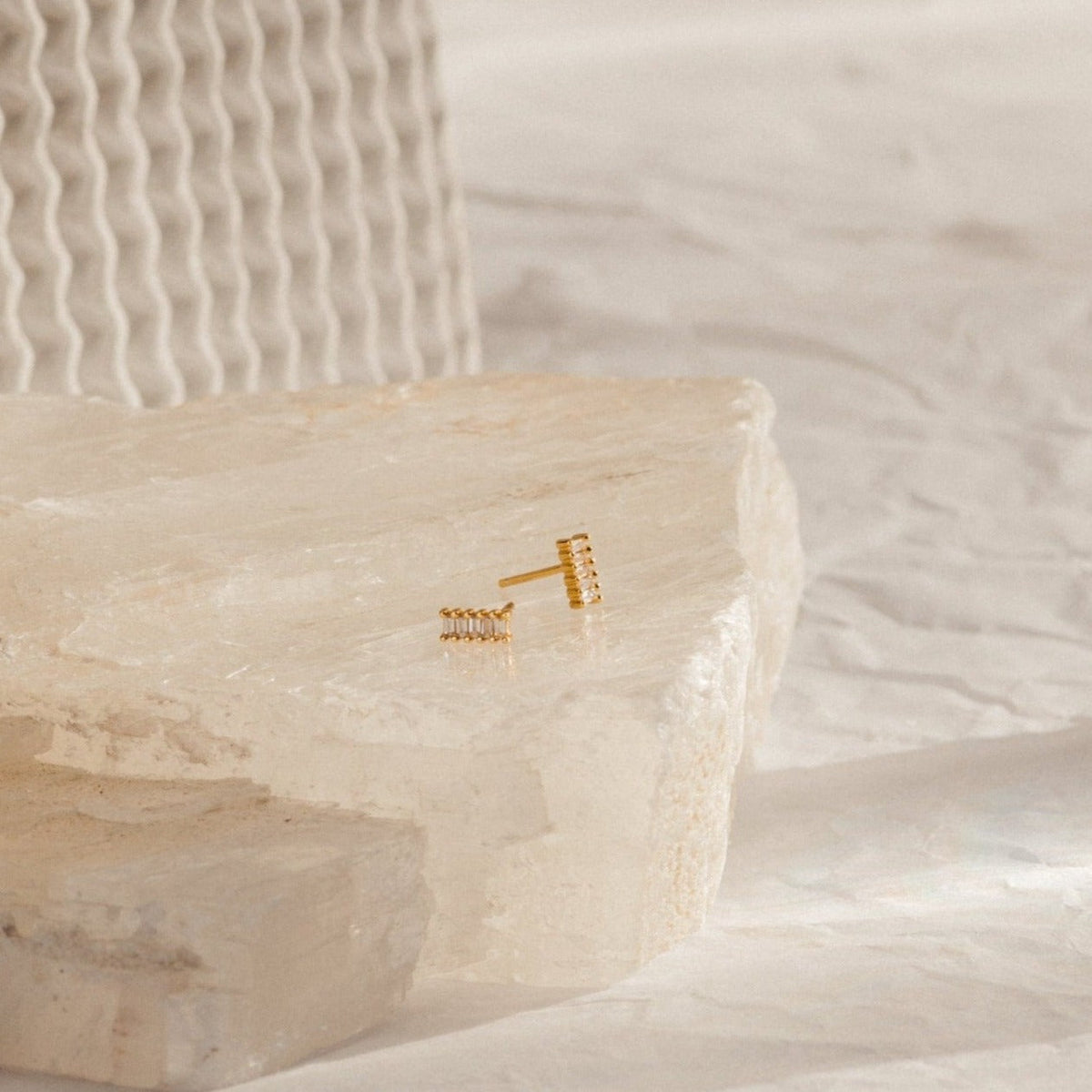 Serena baguette studs