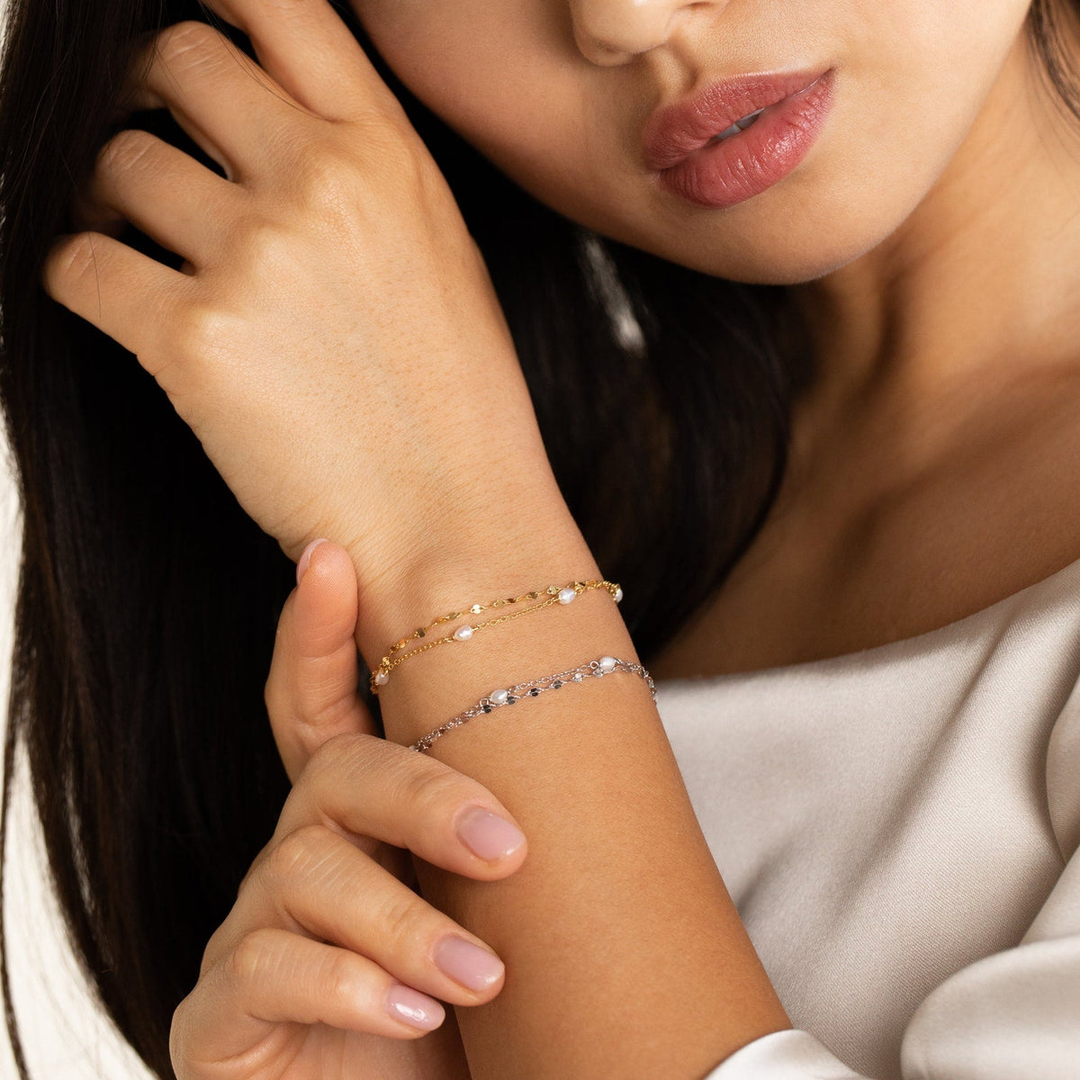 Magnolia pearl wrap bracelet