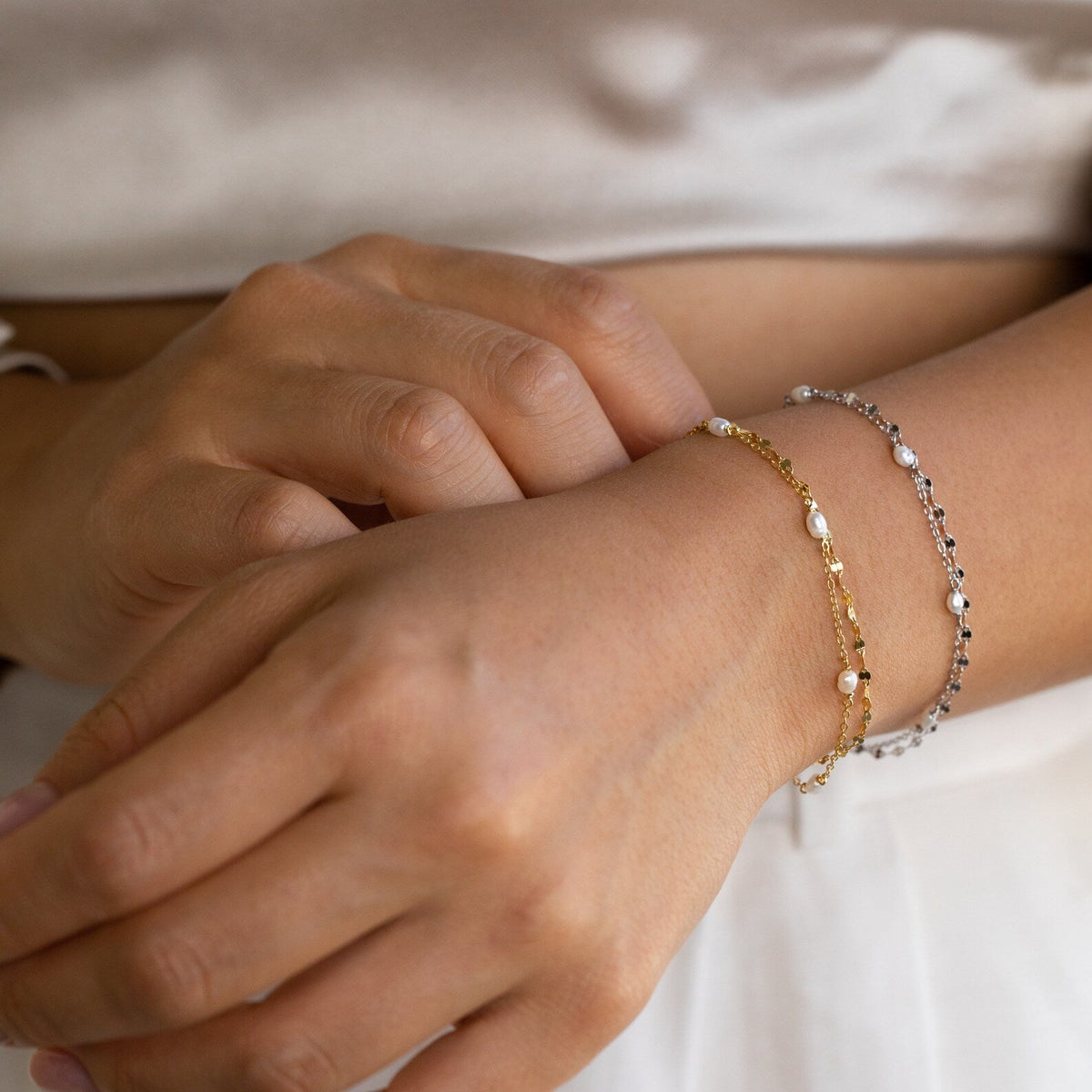 Magnolia pearl wrap bracelet