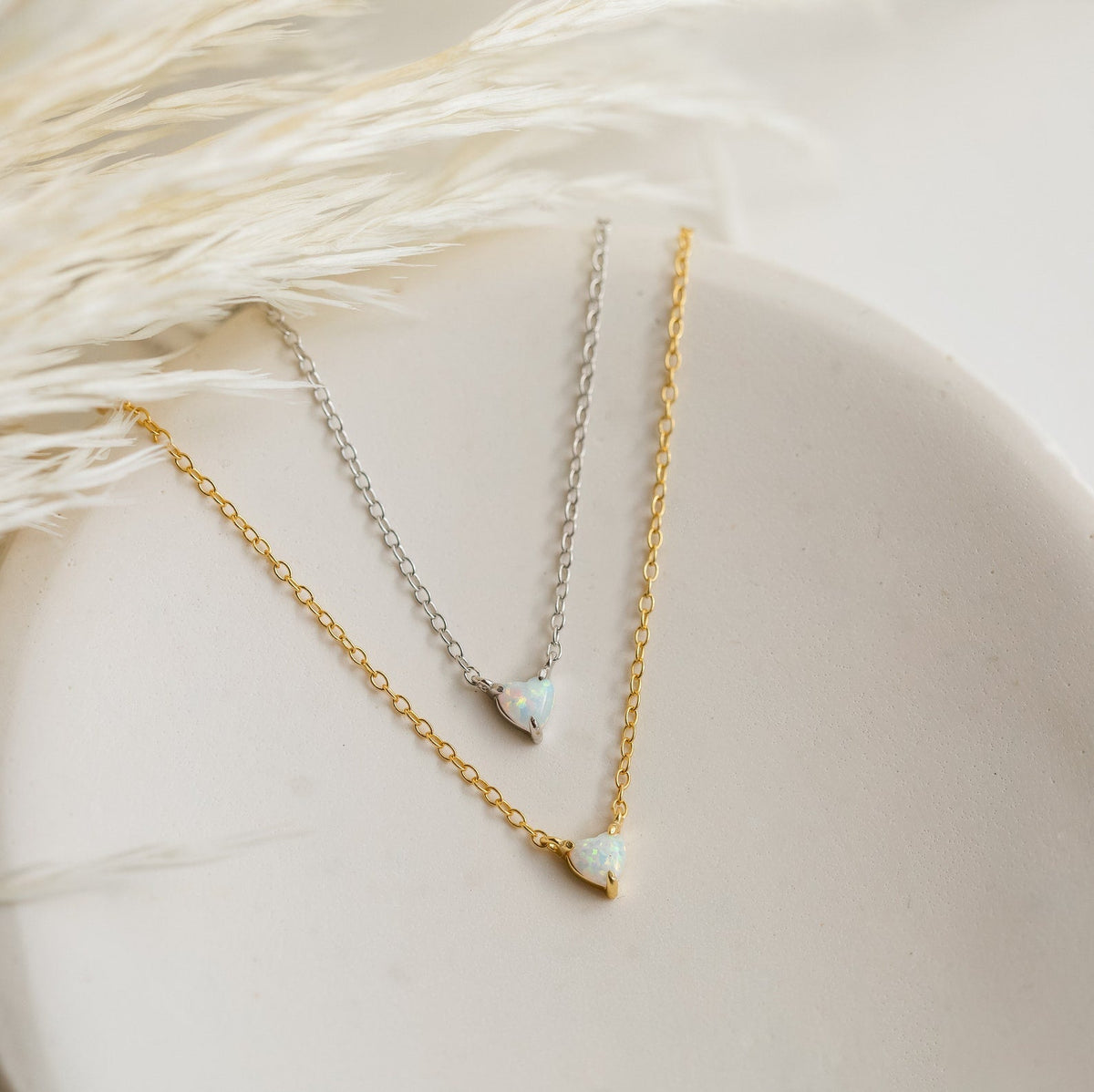 Madeline opal heart necklace