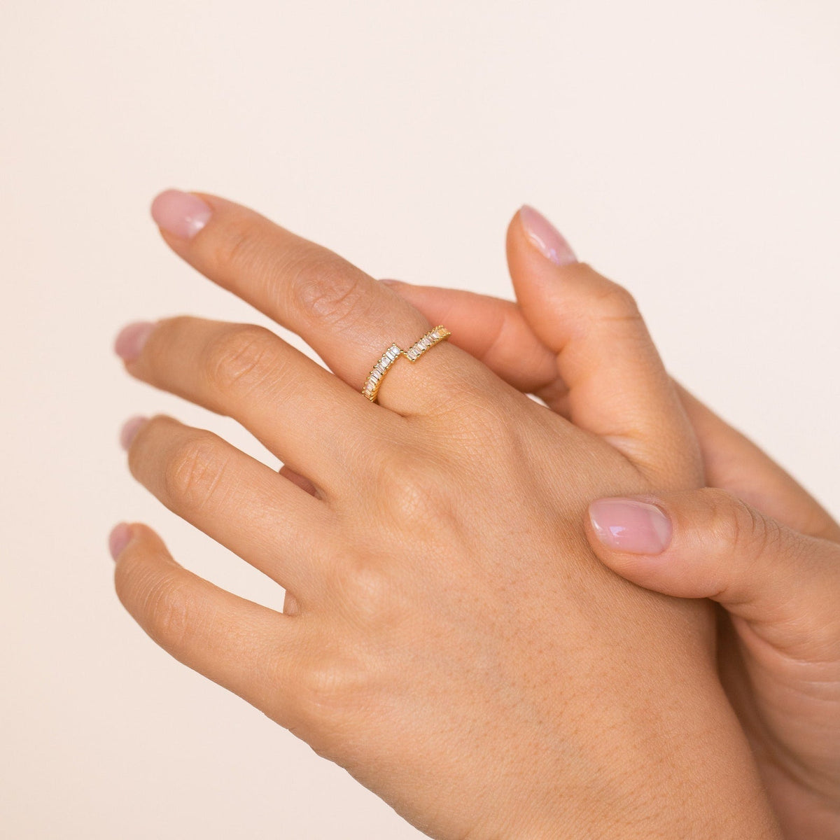 Elora baguette wrap ring