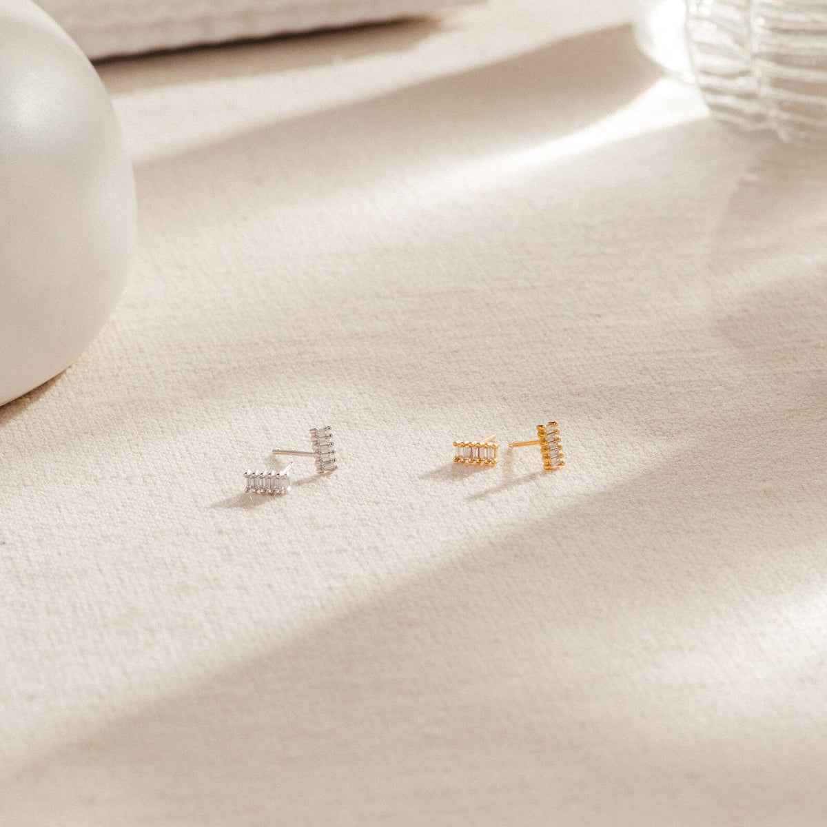 Serena baguette studs
