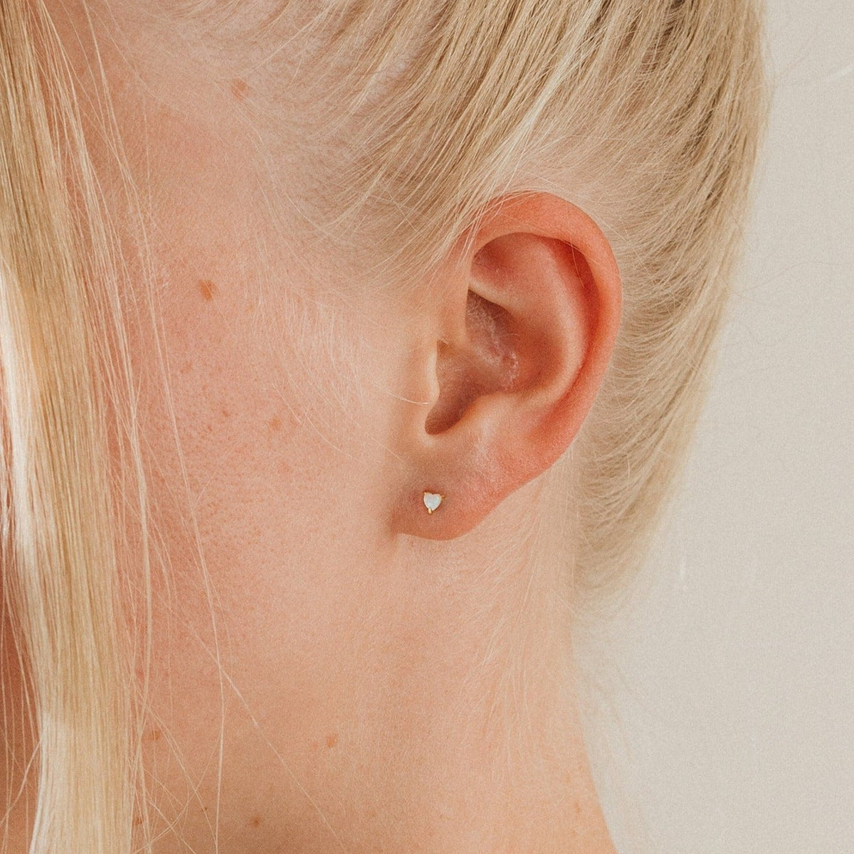 Opal heart studs