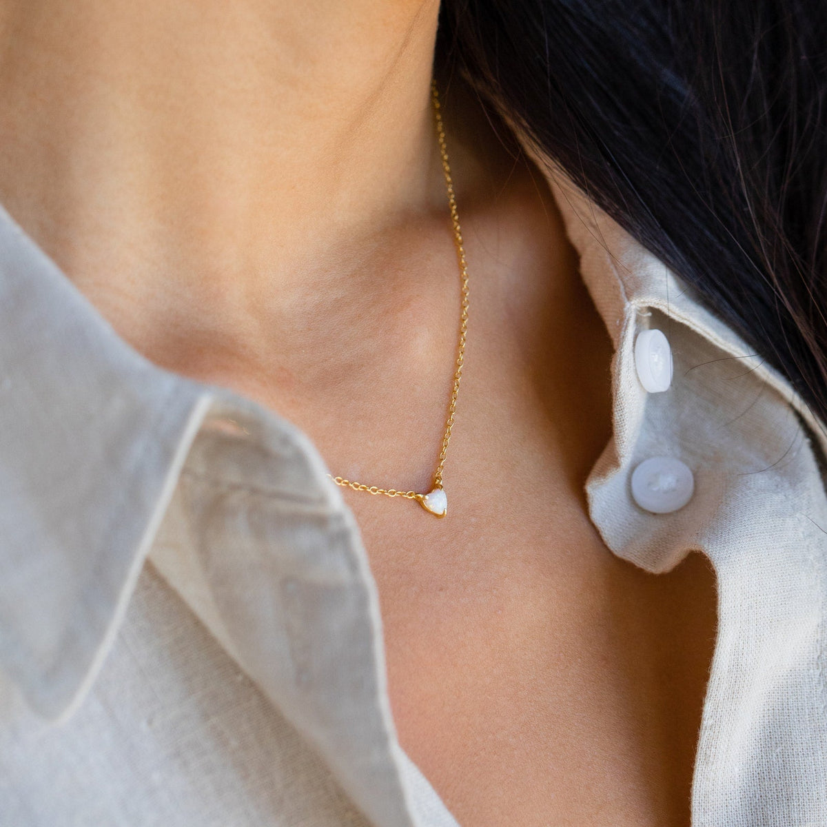 Madeline opal heart necklace