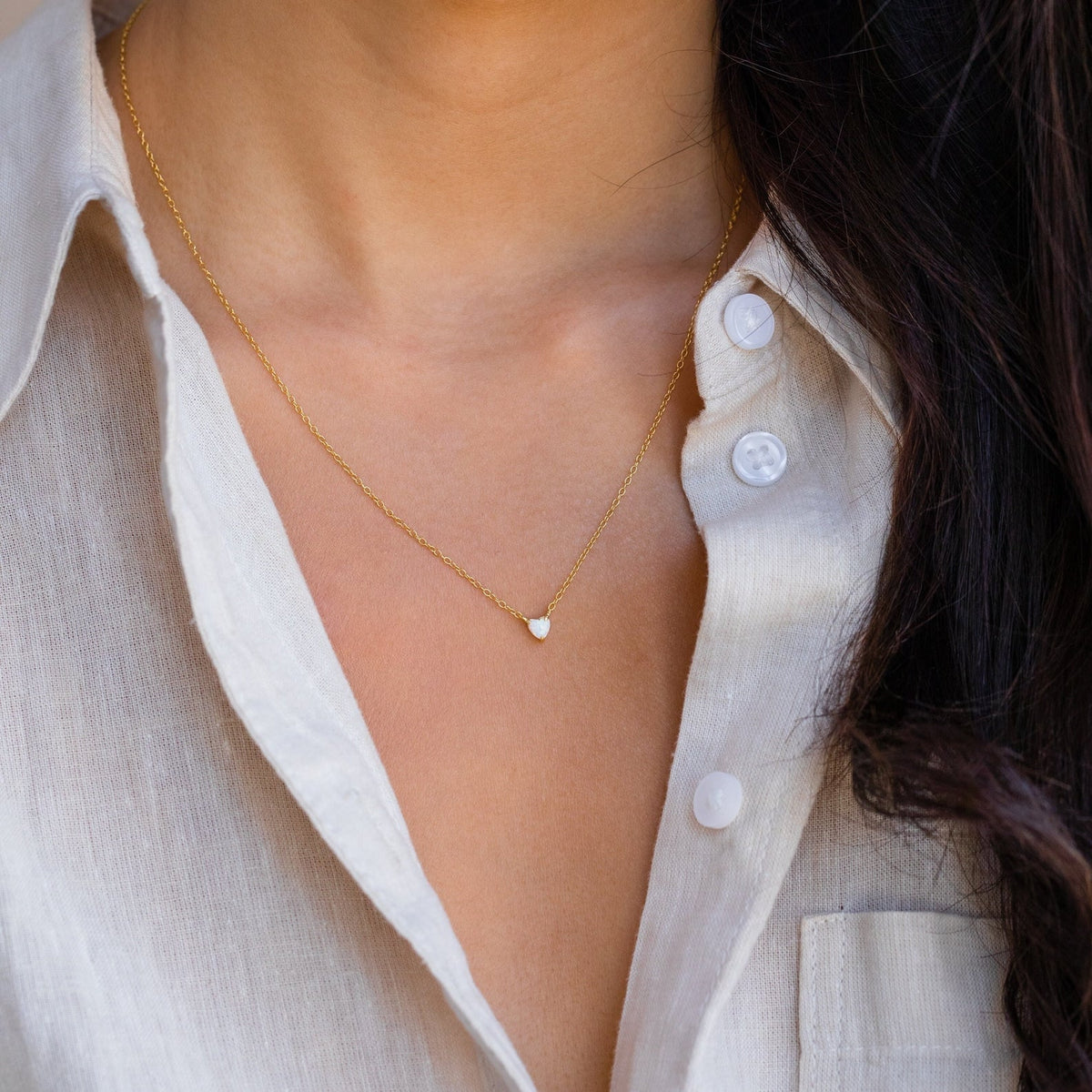 Madeline opal heart necklace