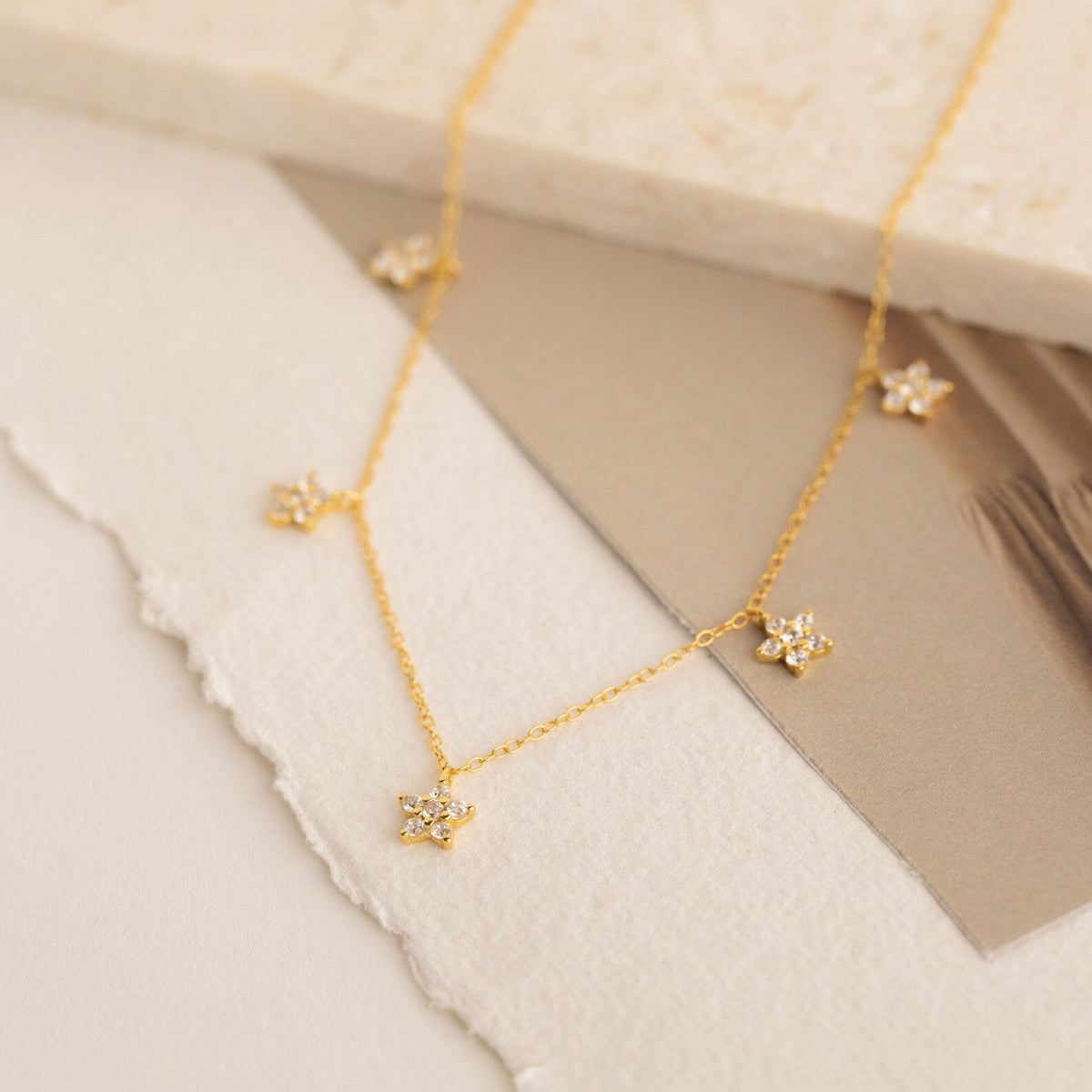Nanala diamond flower necklace