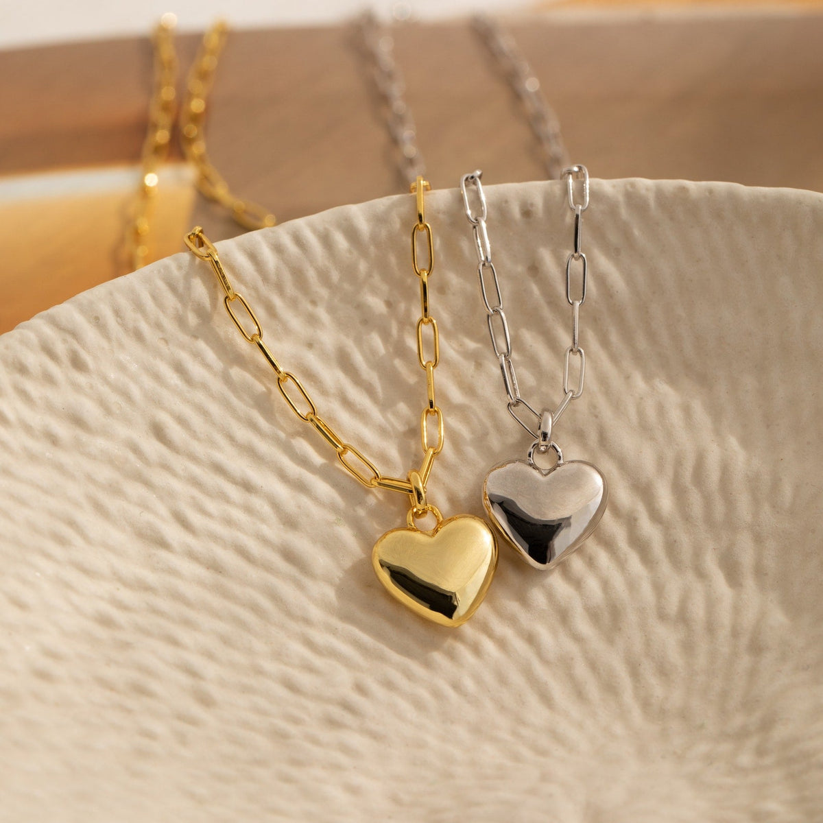 Taylor heart paperclip necklace