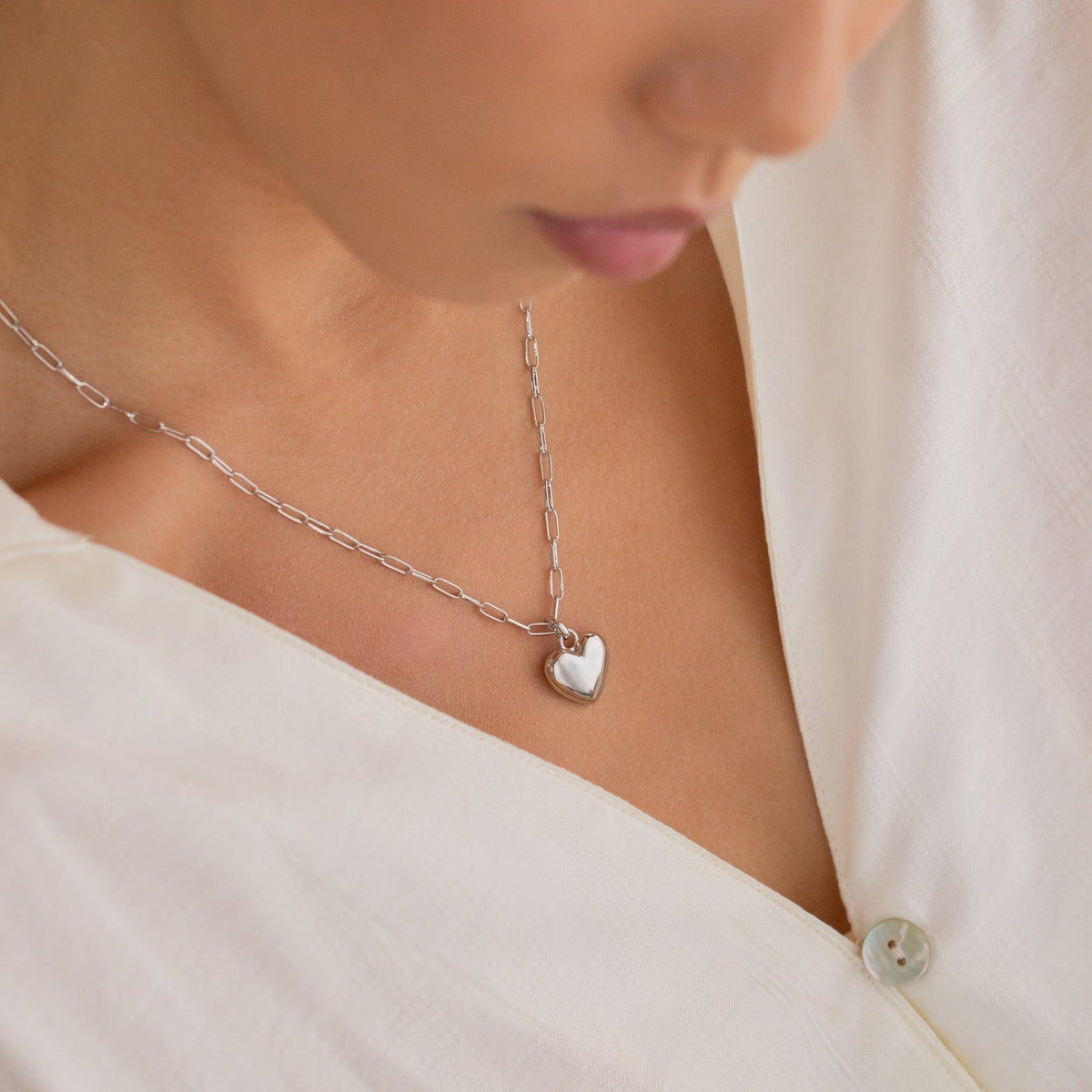 Taylor heart paperclip necklace