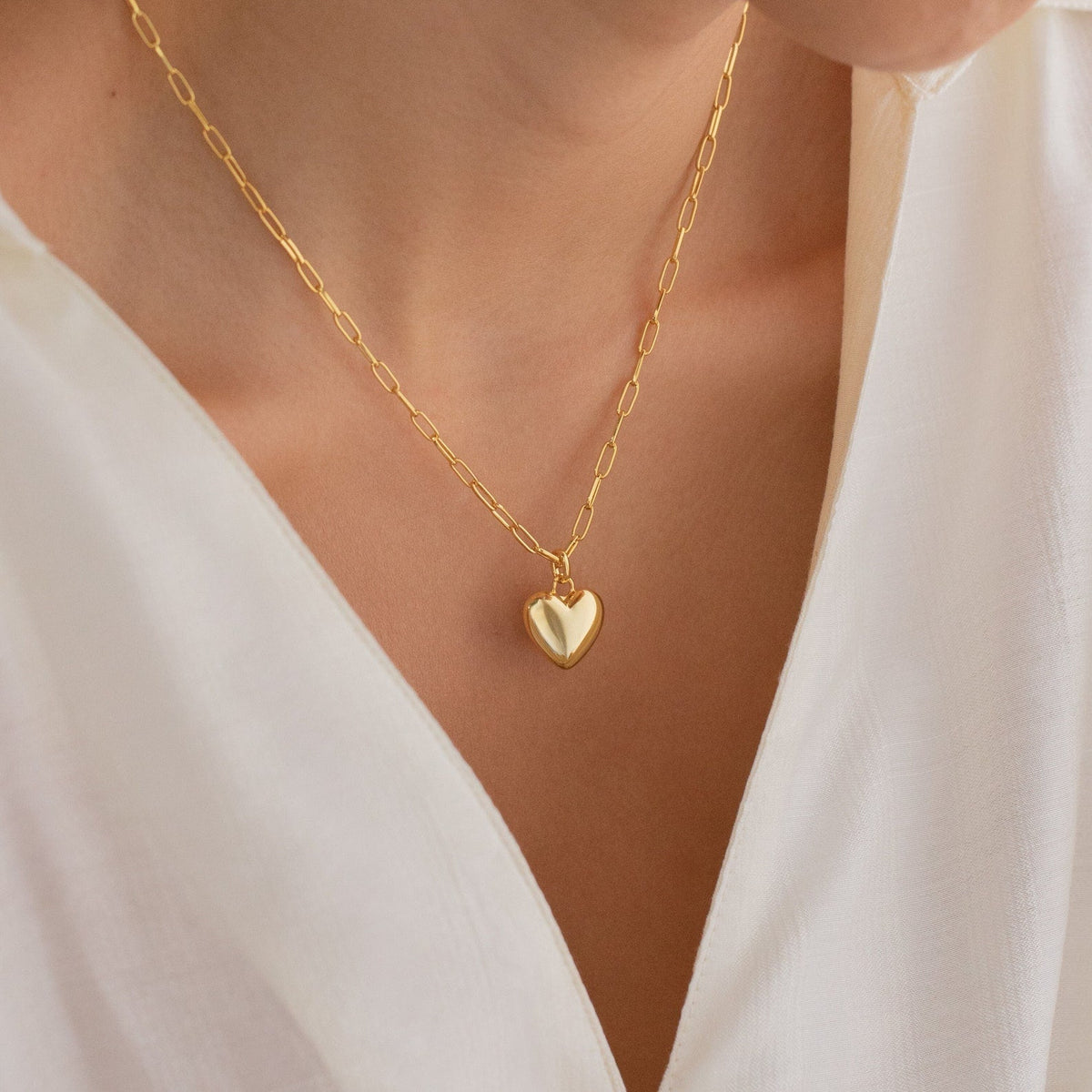 Taylor heart paperclip necklace