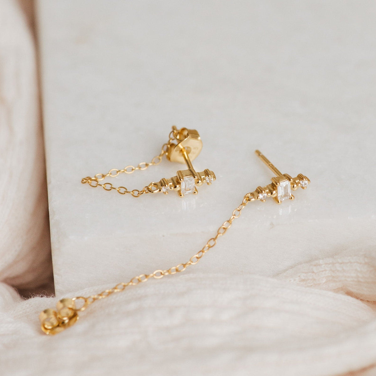 Florence diamond chain earrings