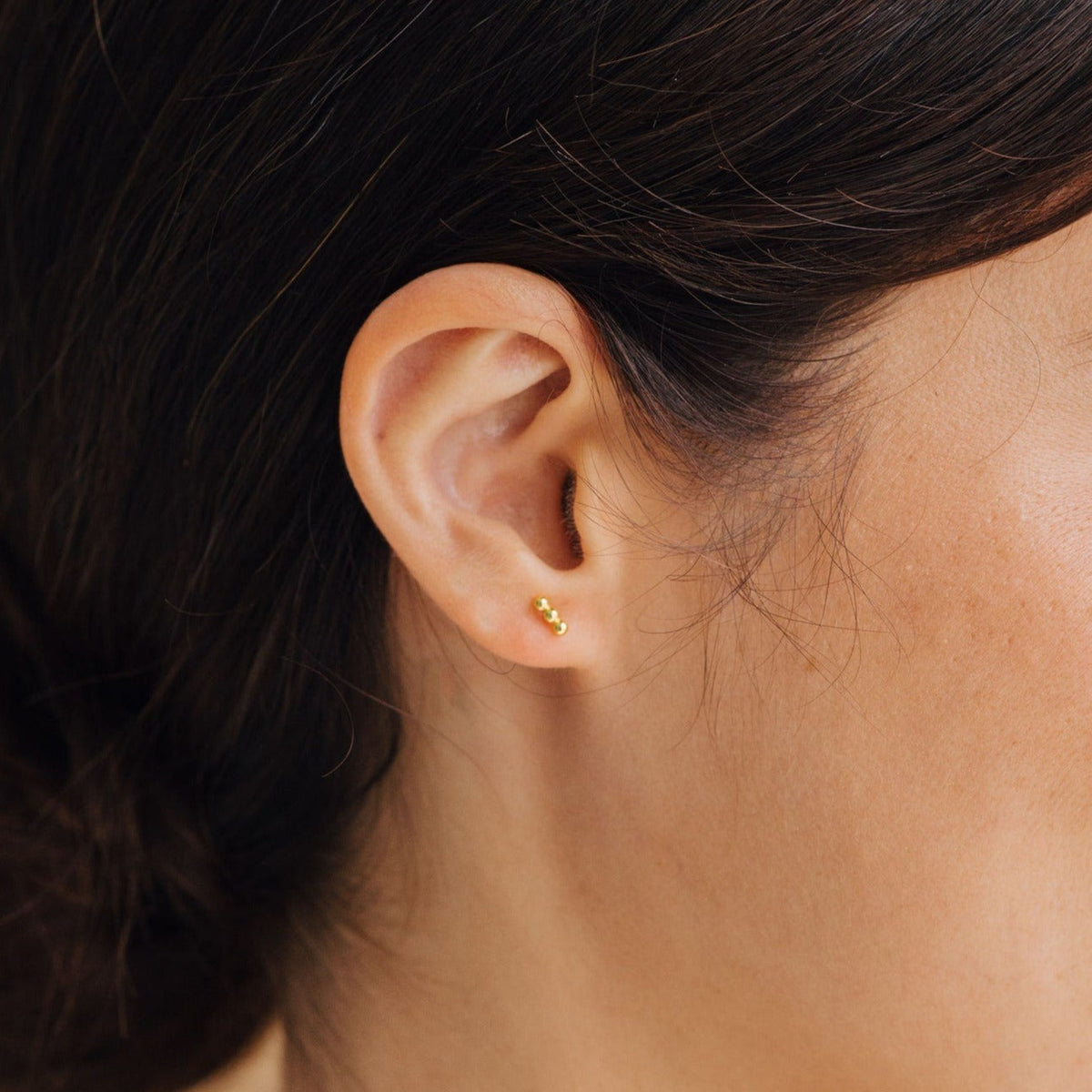 Trio beaded bar studs 3