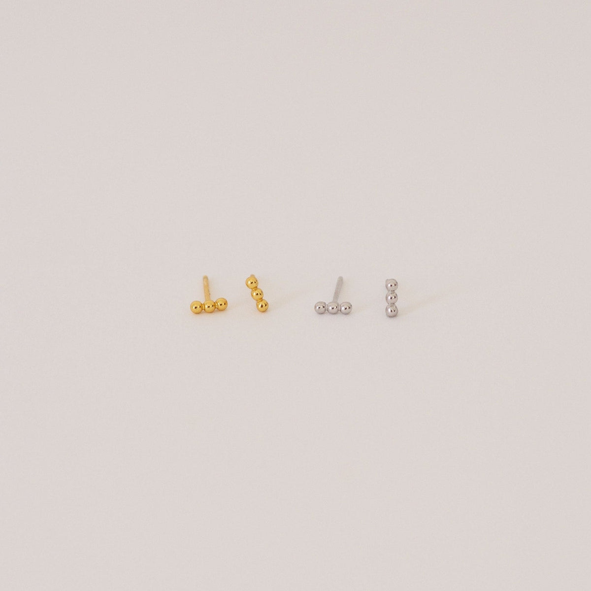 Trio beaded bar studs 8