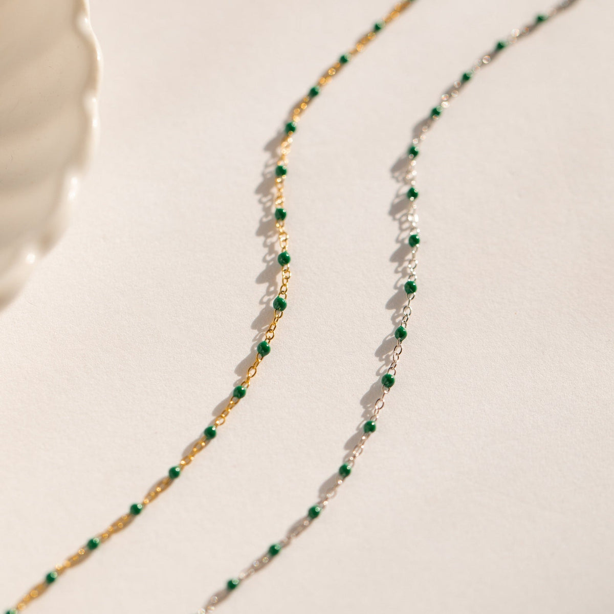 Emerald station necklace