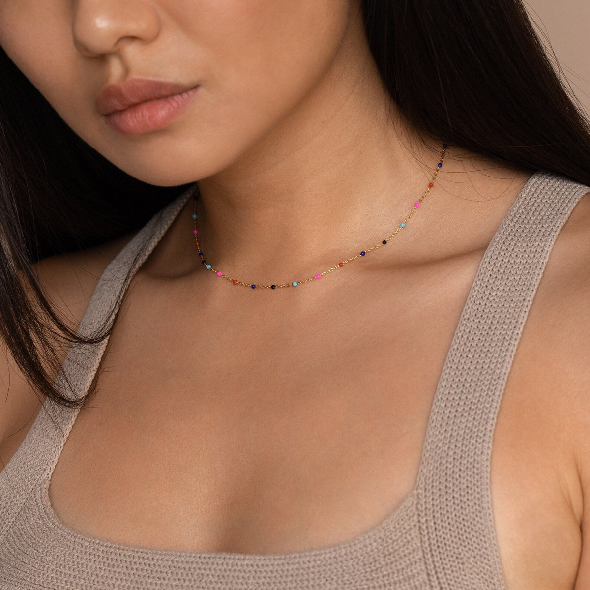 Rainbow station necklace