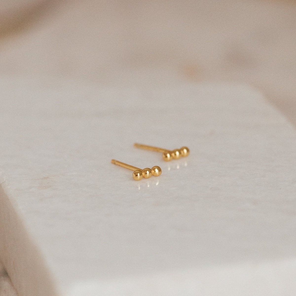 Trio beaded bar studs 1