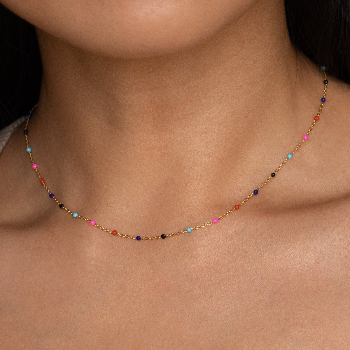 Rainbow station necklace