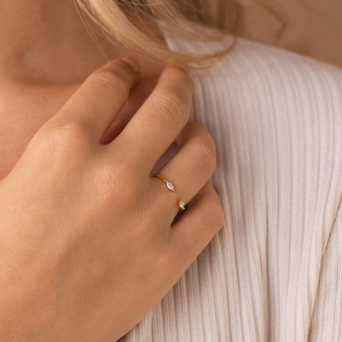 Celeste duo marquise ring