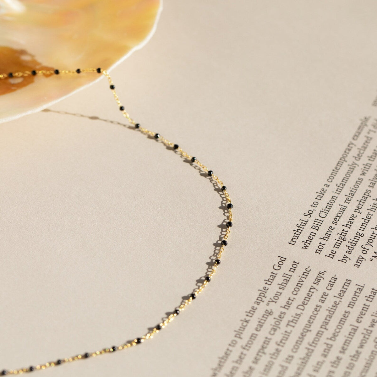 Black station necklace