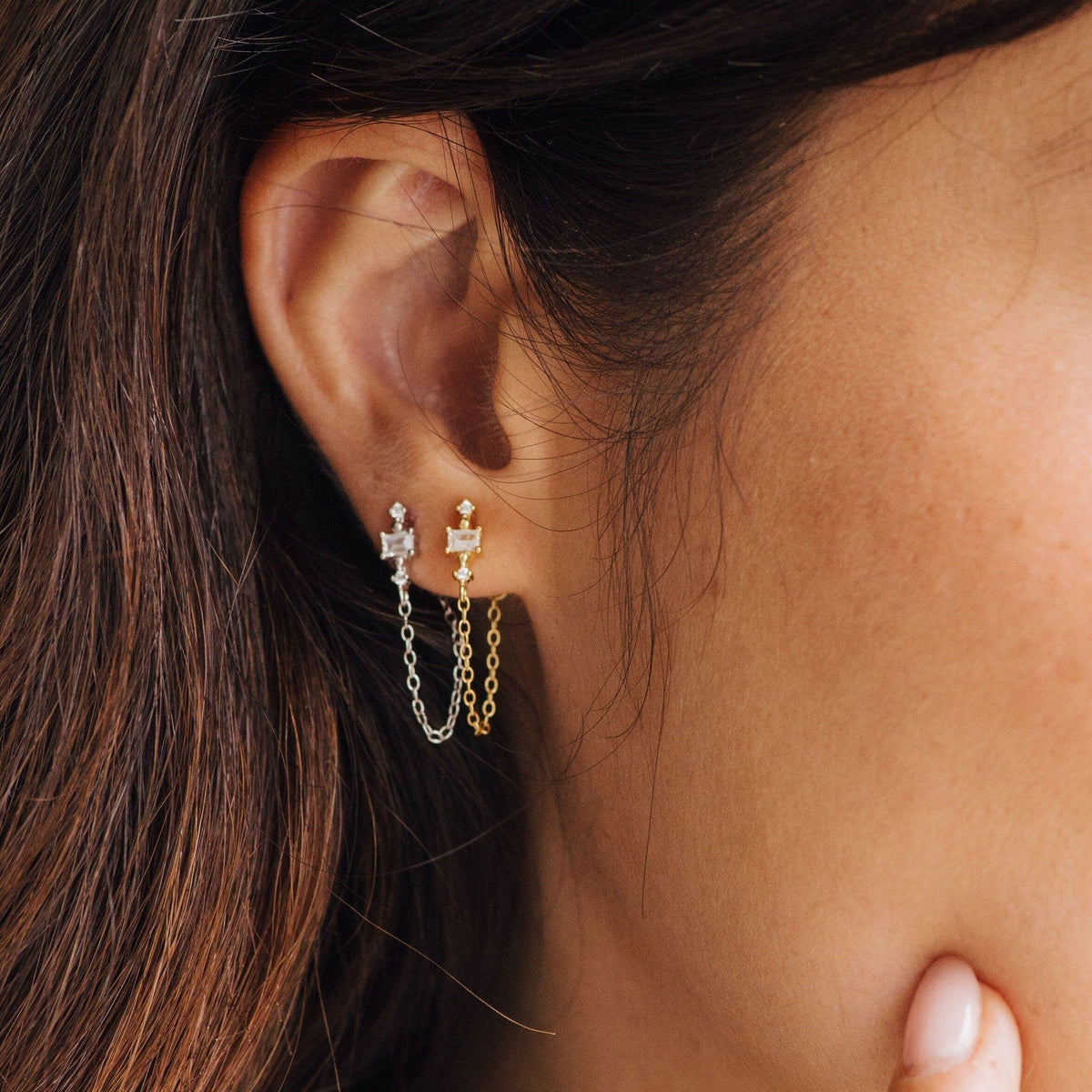 Florence diamond chain earrings
