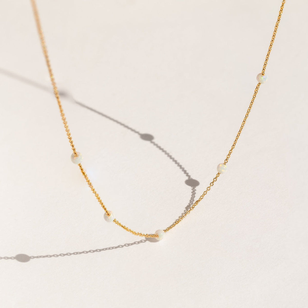 Opal station necklace
