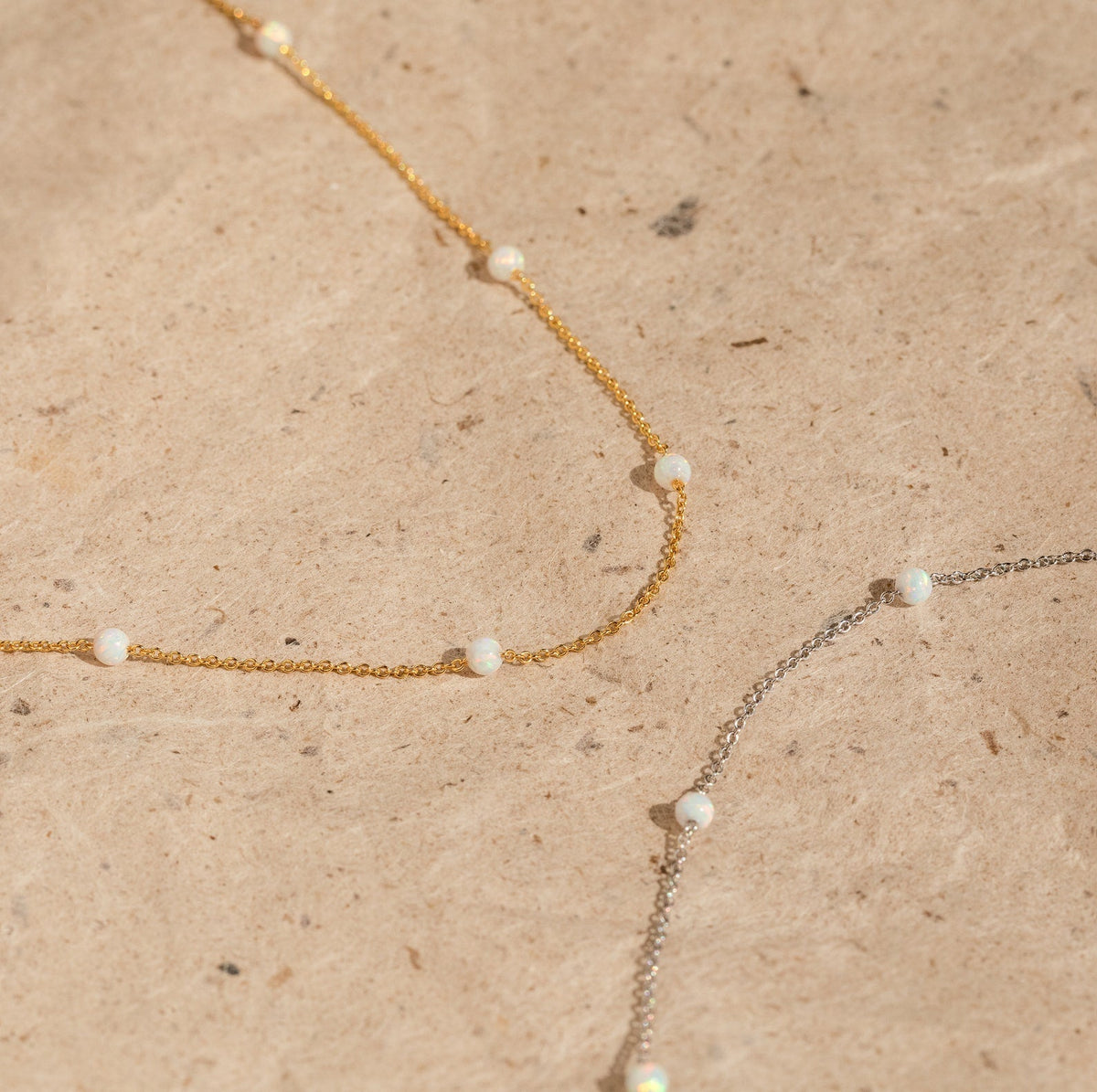 Opal station necklace