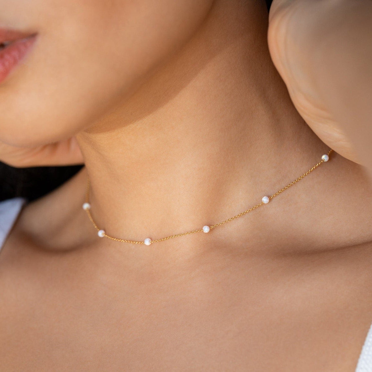 Opal station necklace