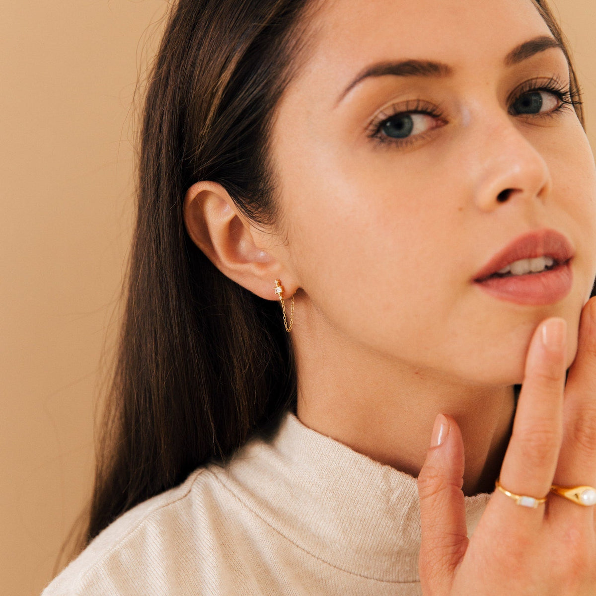 Florence diamond chain earrings
