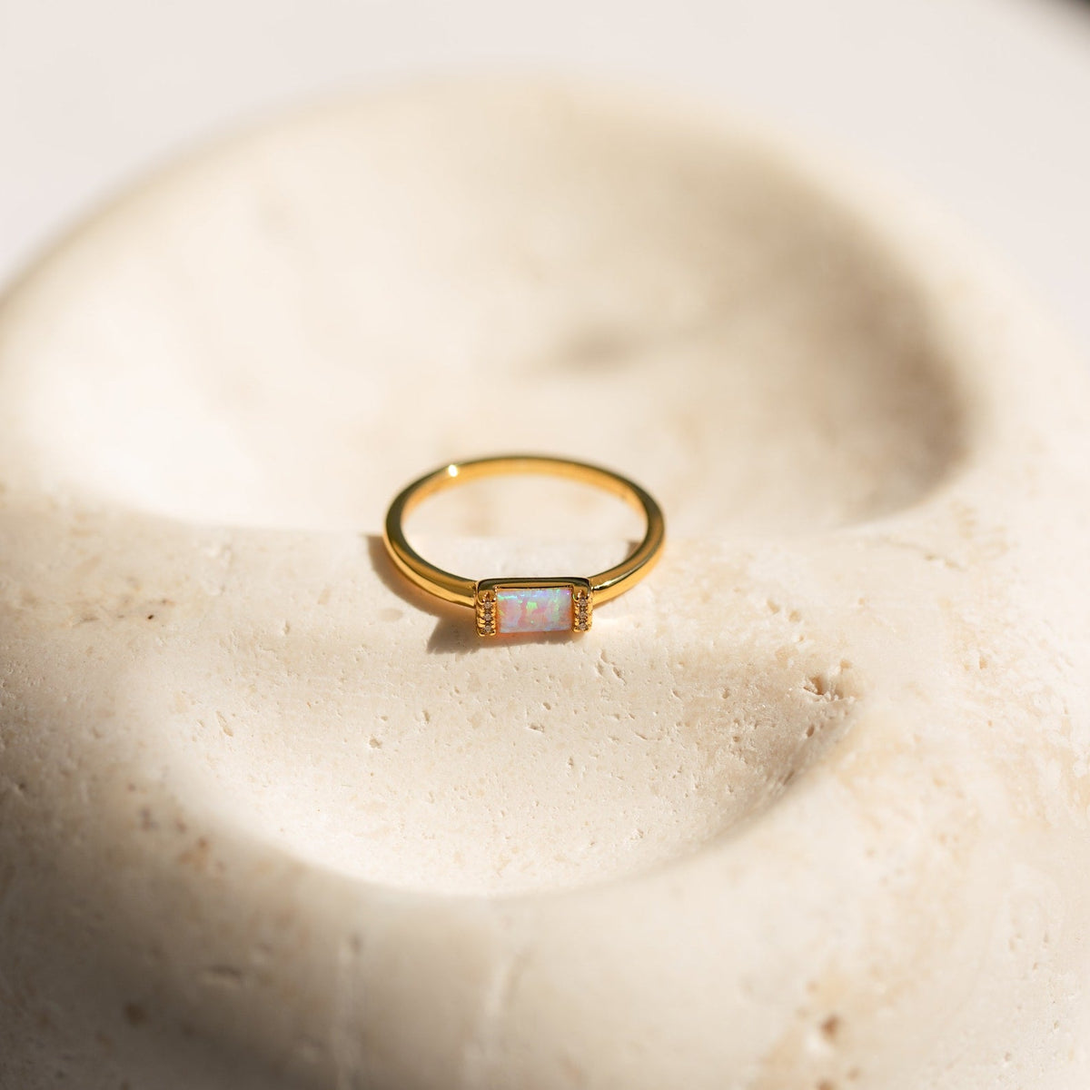 Kiera opal baguette ring
