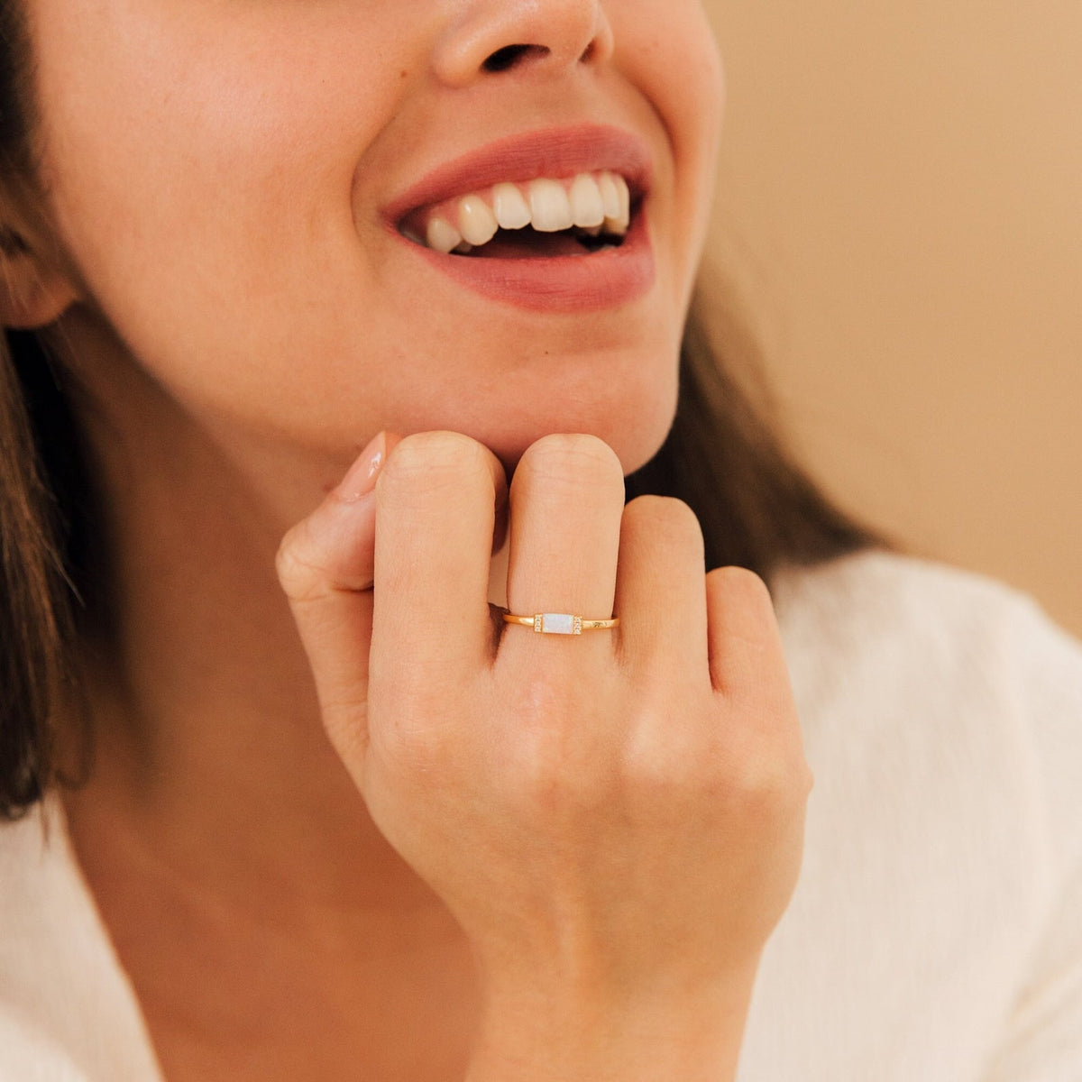 Kiera opal baguette ring