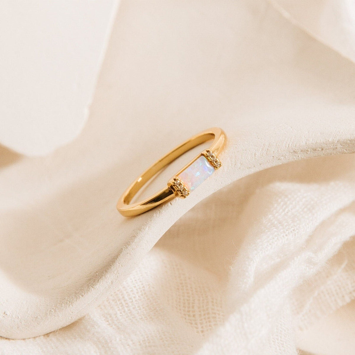 Kiera opal baguette ring