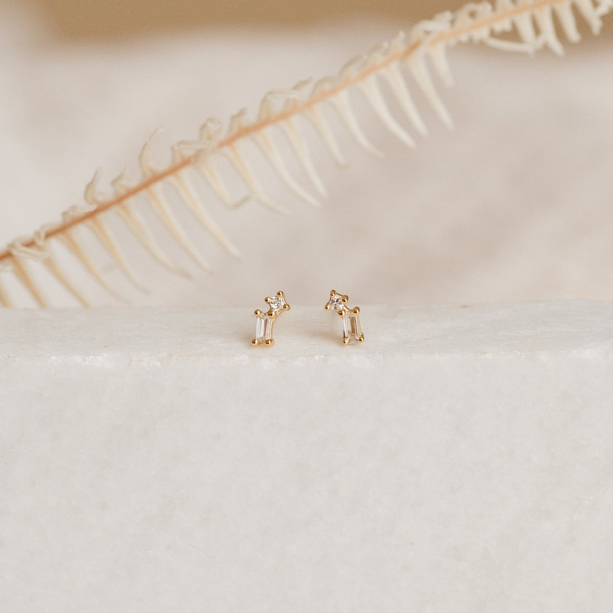 Blair baguette diamond drop studs