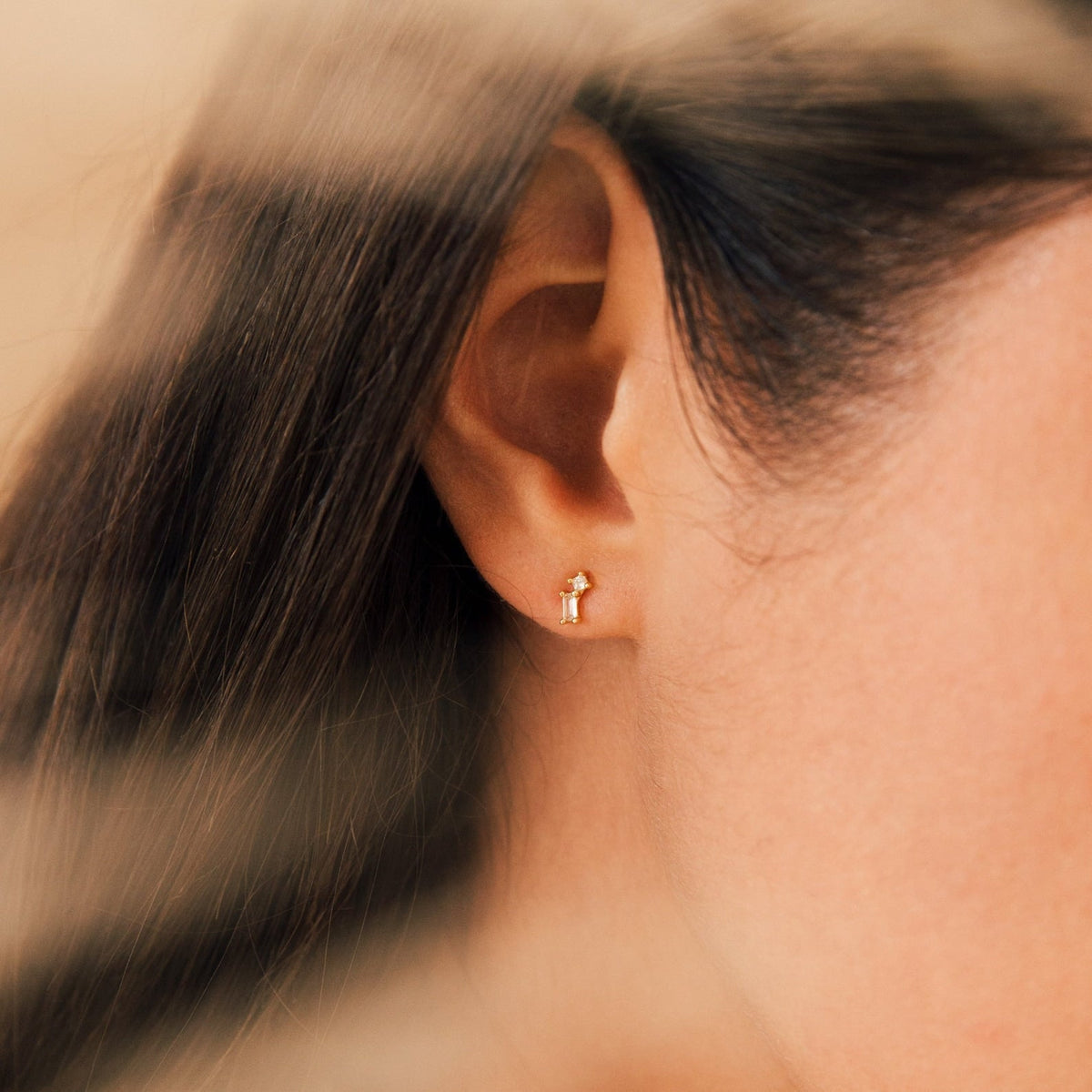 Blair baguette diamond drop studs