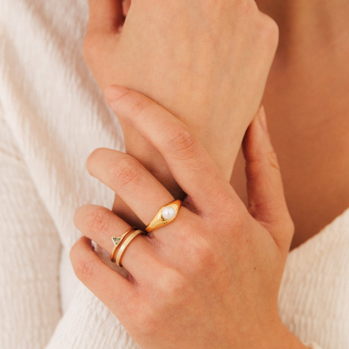 Penelope pearl signet ring