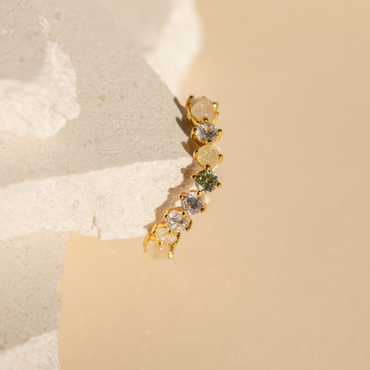 Mosaic wave eternity ring