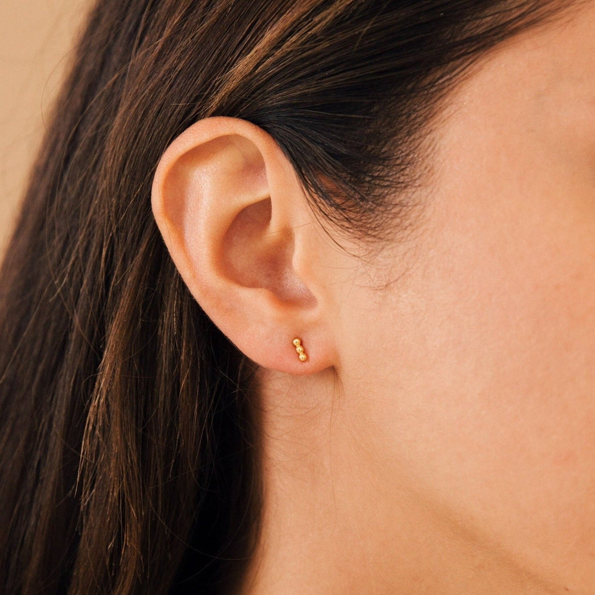 Trio beaded bar studs 2