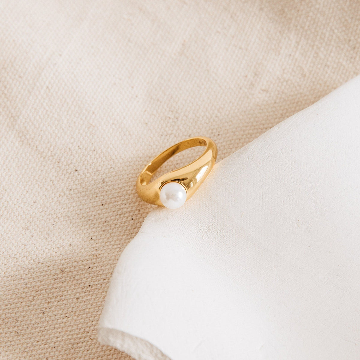Penelope pearl signet ring