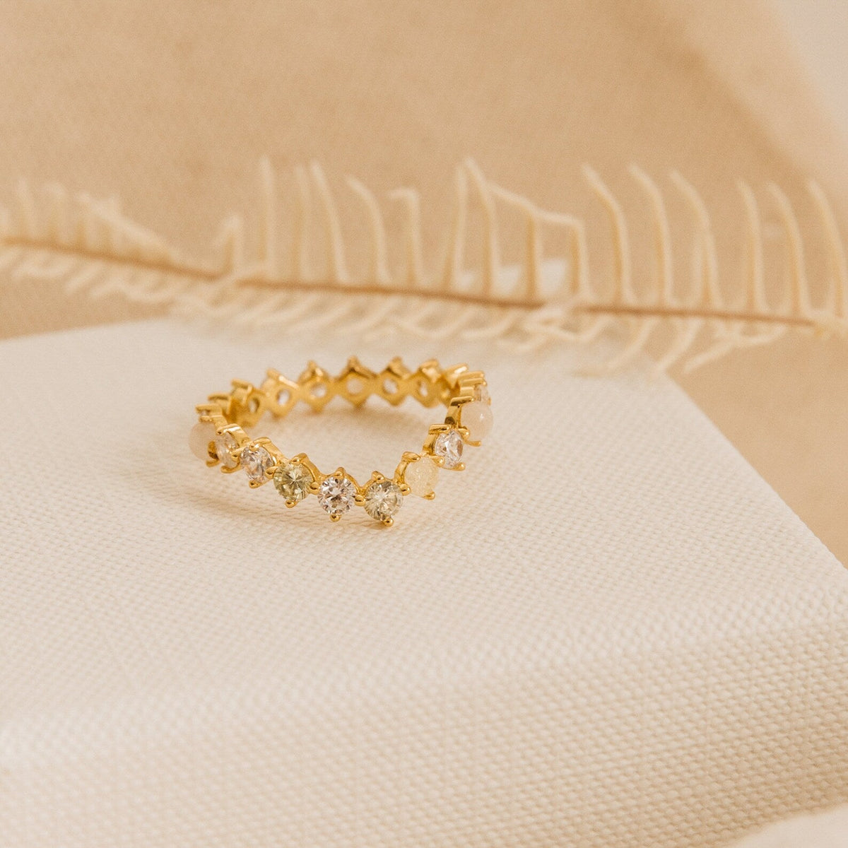 Mosaic wave eternity ring