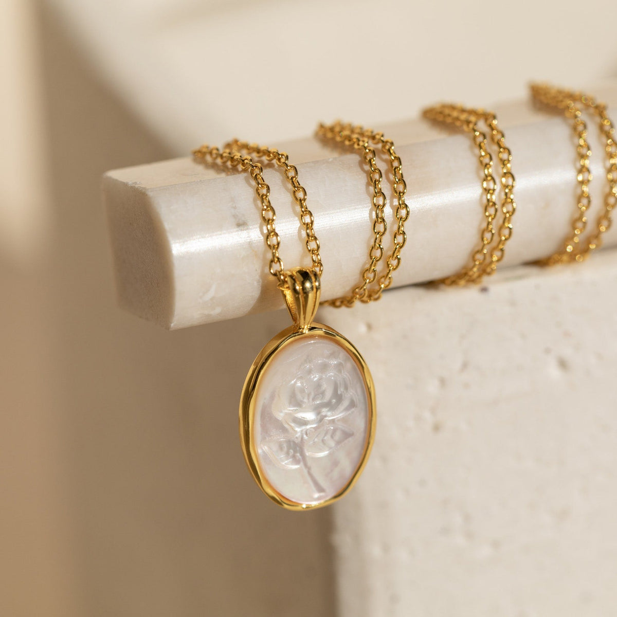 Vintage rose necklace