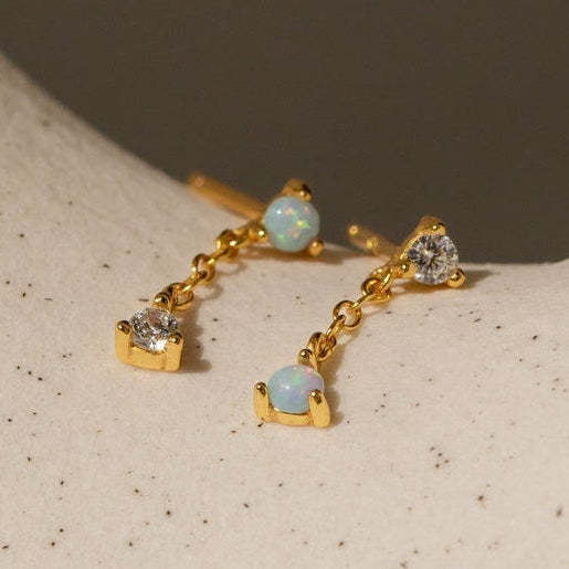 Opal drop studs