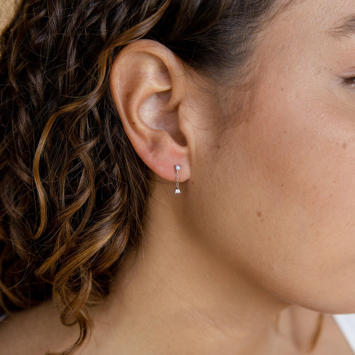 Opal drop studs