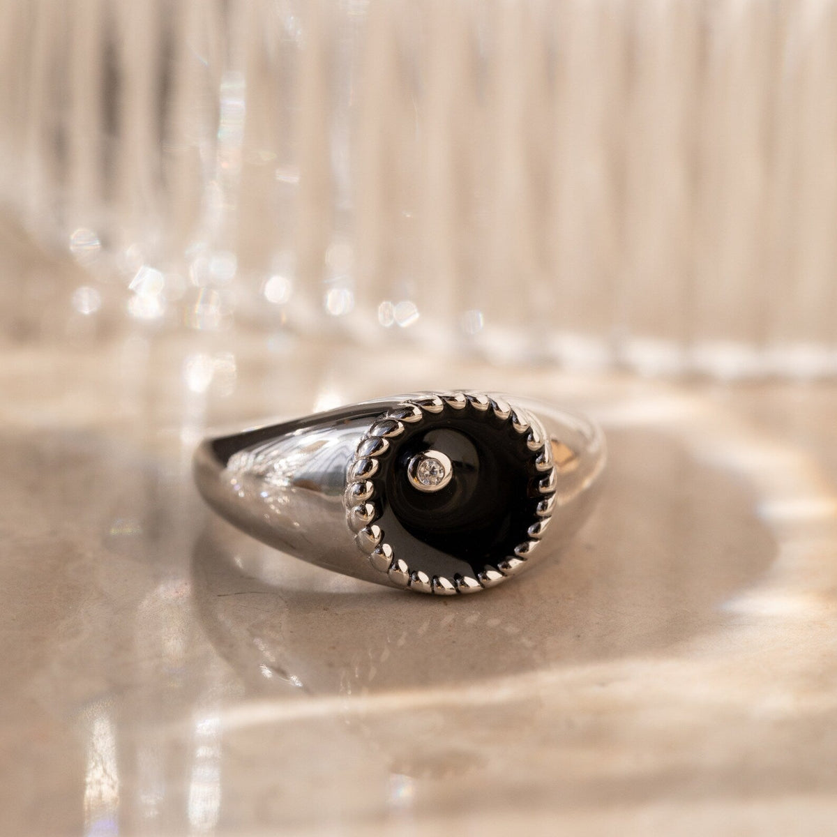 Natasha black signet ring