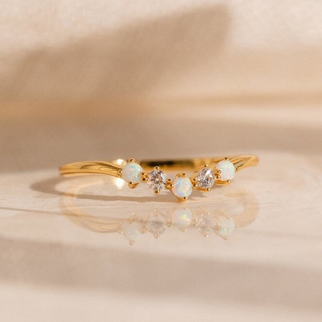 Layla opal diamond ring
