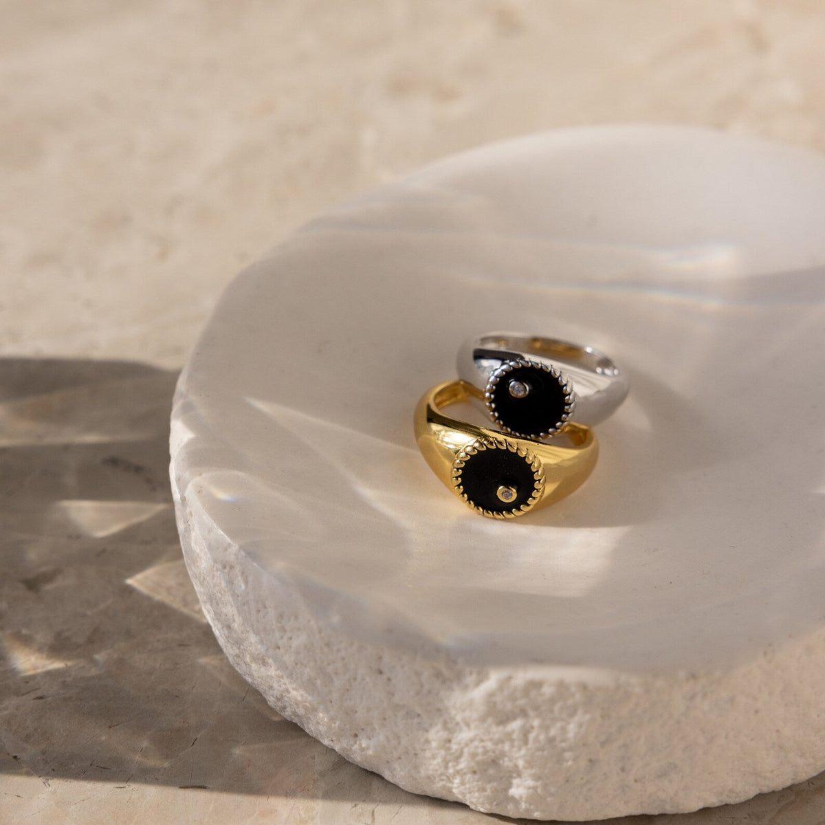 Natasha black signet ring