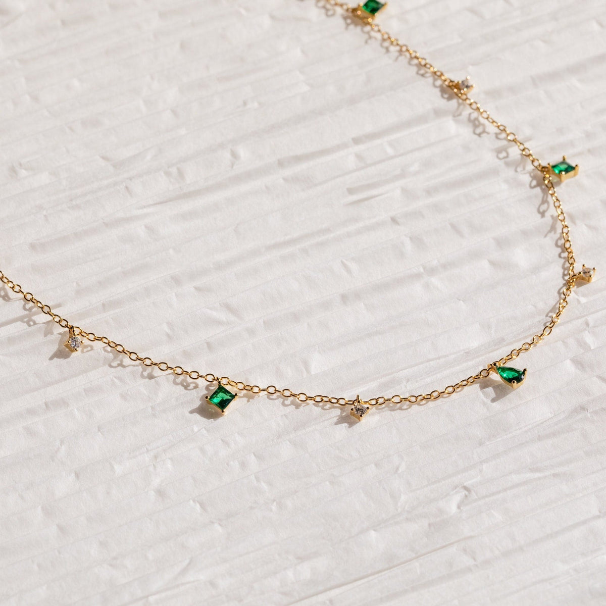 Larissa emerald station necklace