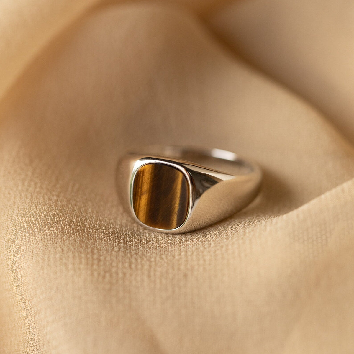 Tigers eye signet ring