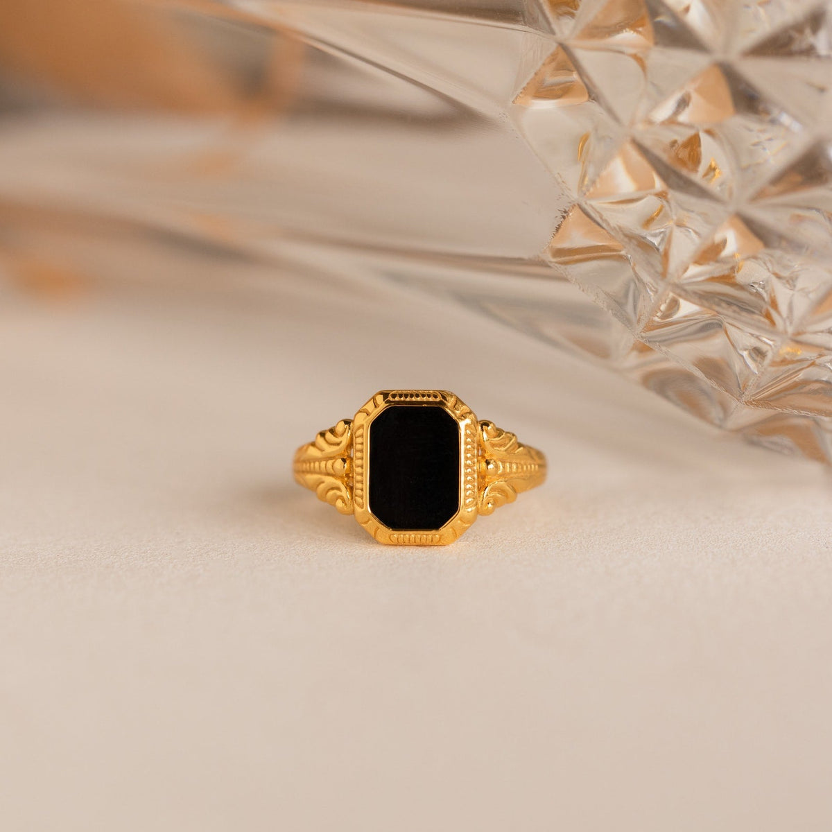 Vintage black signet ring