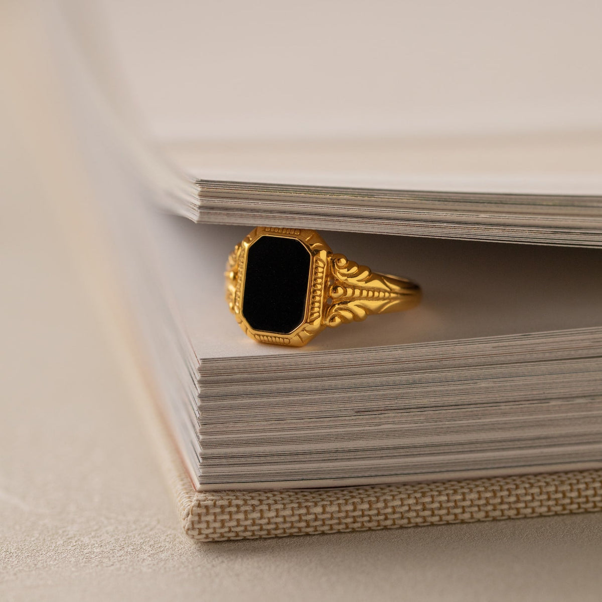 Vintage black signet ring