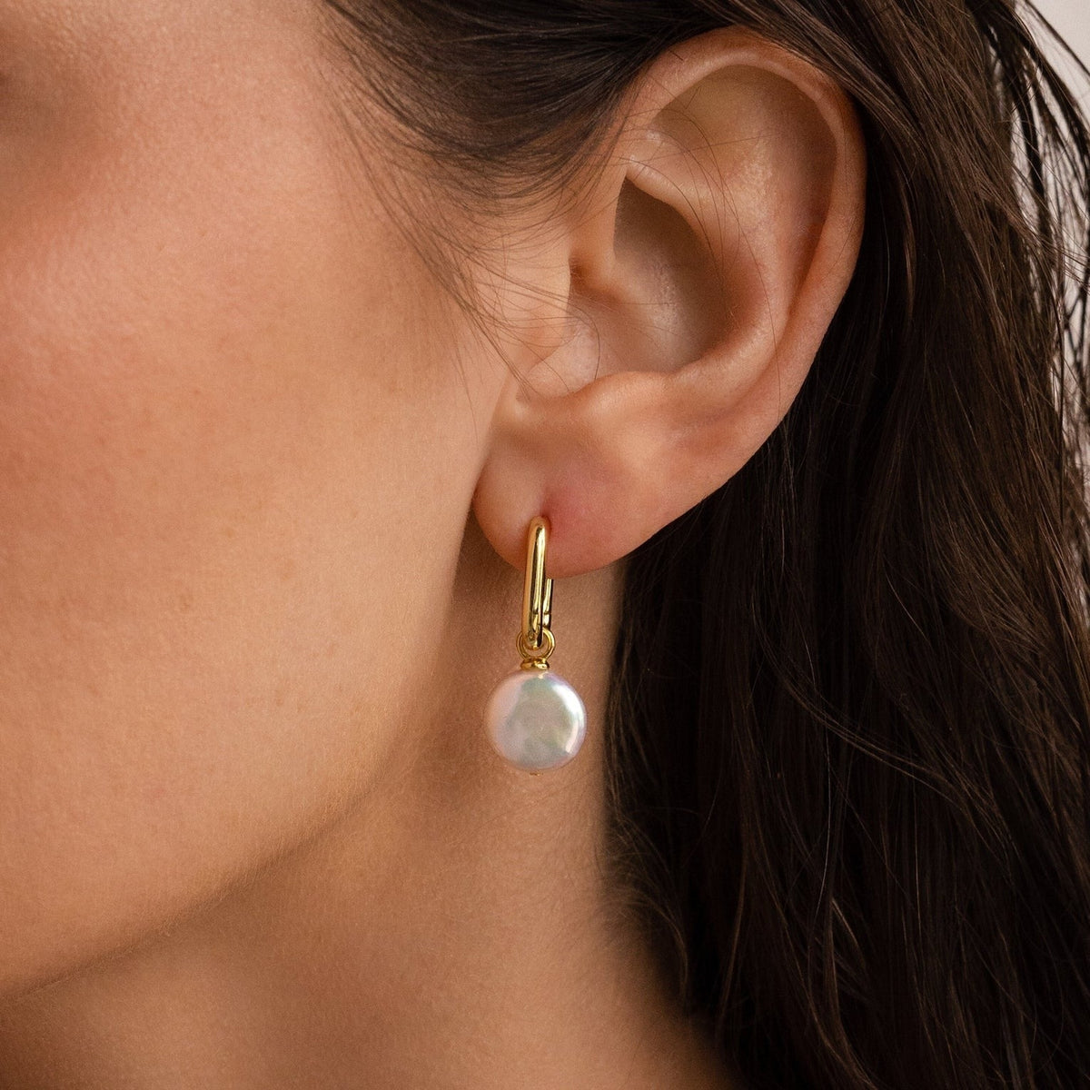 Bridget pearl hoops